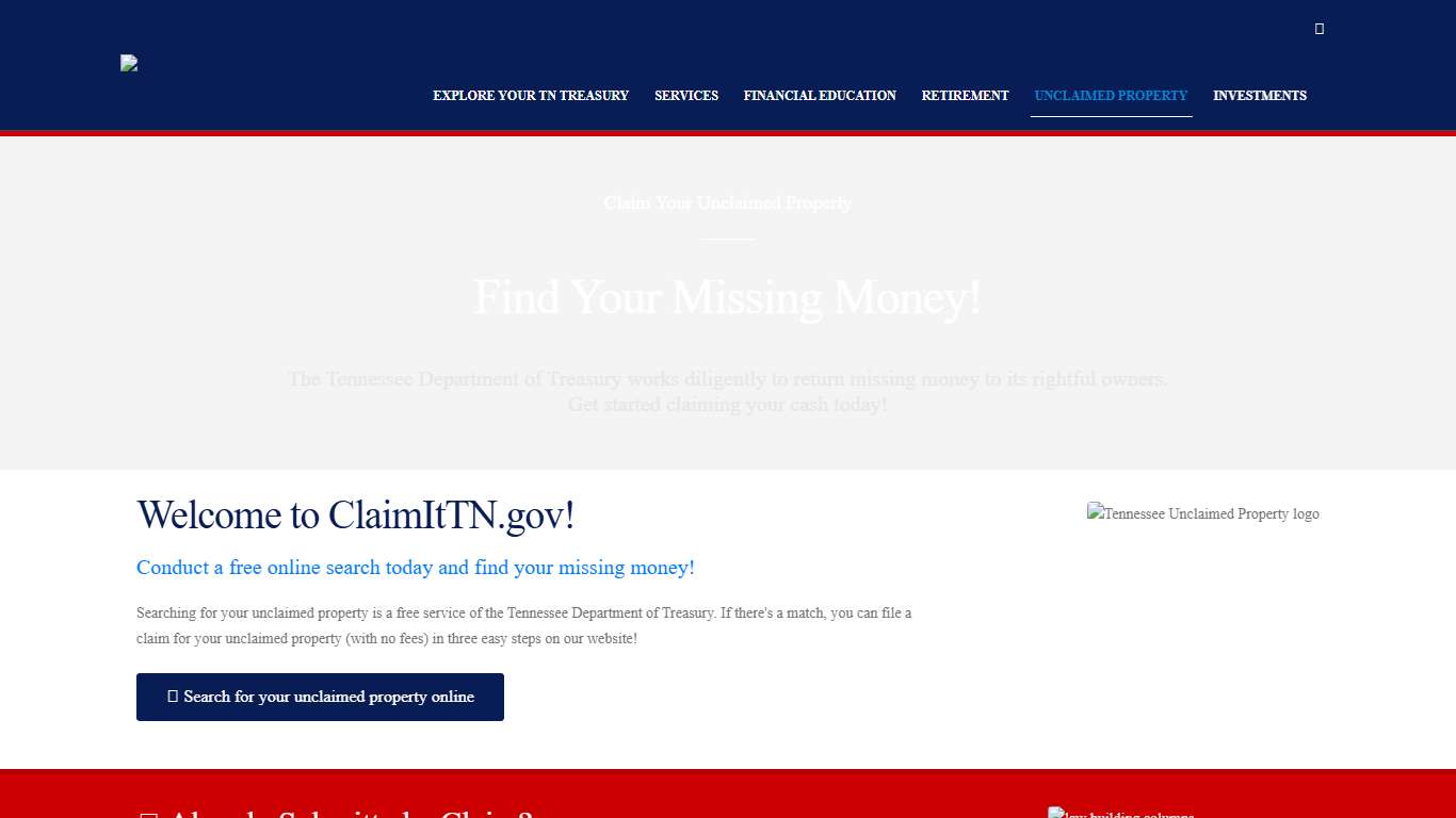 Find Your Missing Money! Tennessee's Unclaimed Property Program